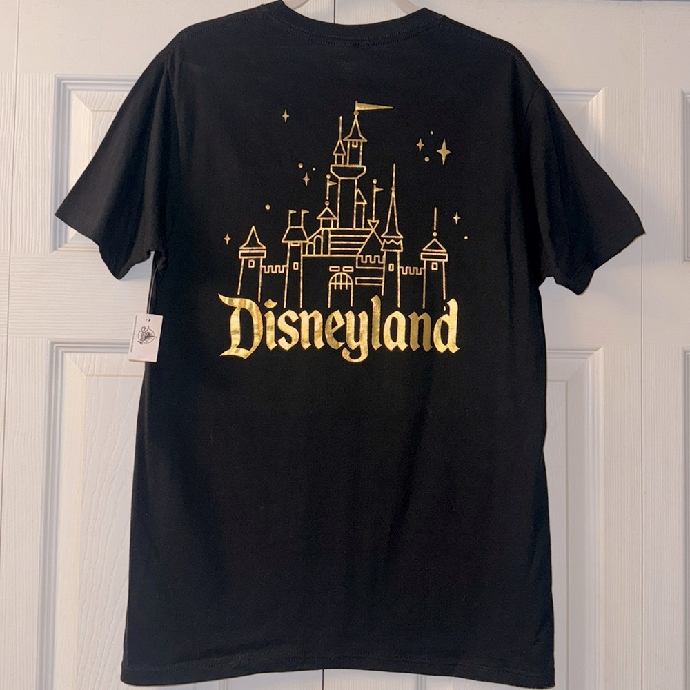 Disneyland Castle Black & Gold Metallic Tee